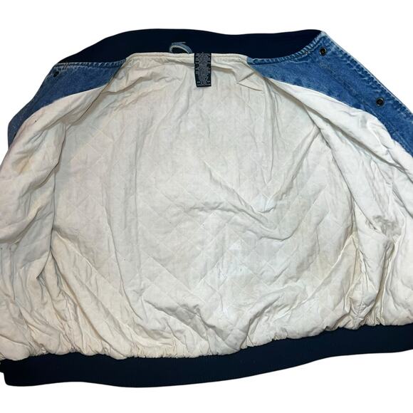 Looney Tunes Vintage Denim Varisity jacket size large 1997 Quilted embroidered - Picture 12 of 14